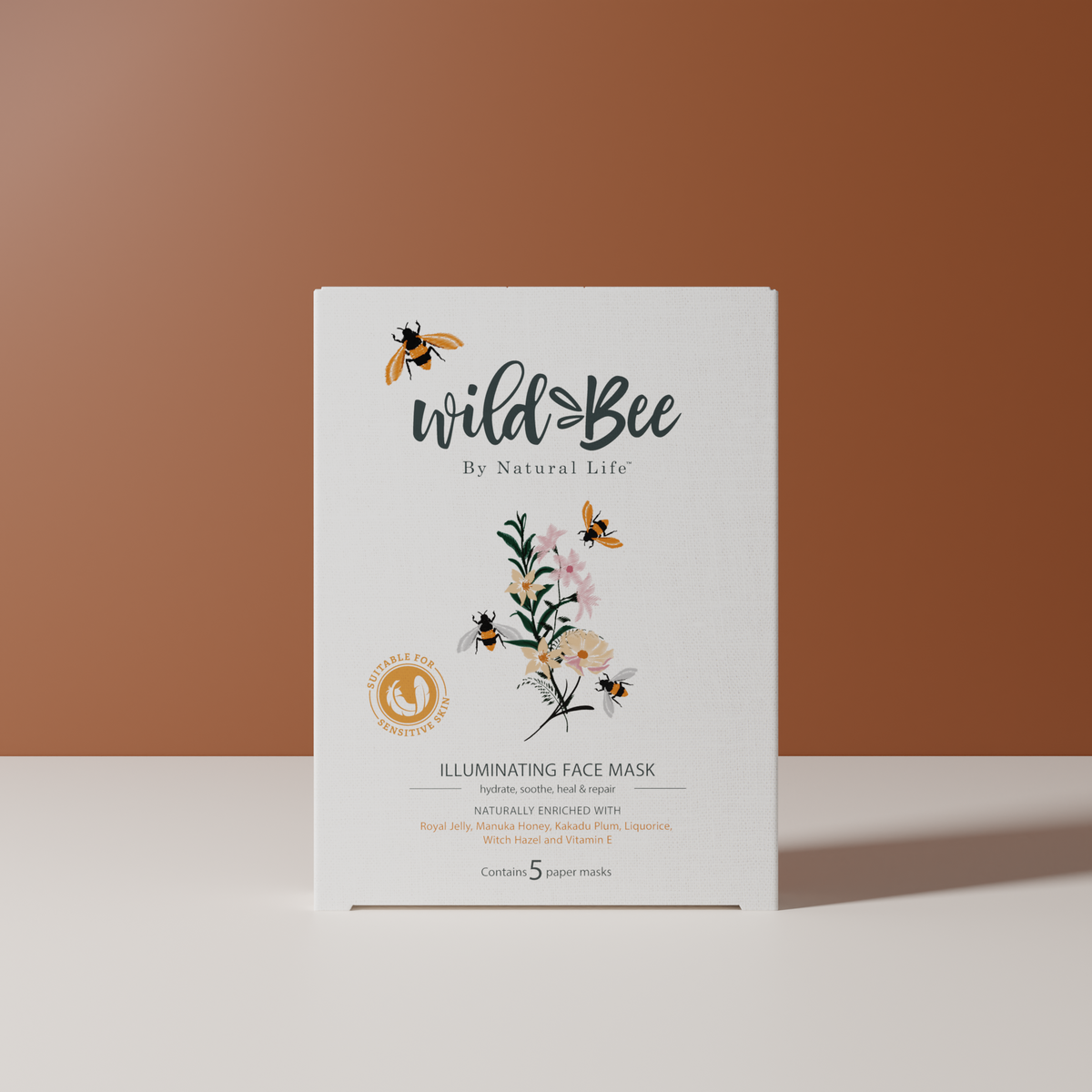 Wild Bee Illuminating Face Mask 5 PACK