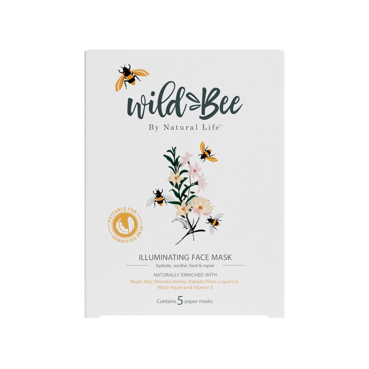 Wild Bee Illuminating Face Mask 5 PACK