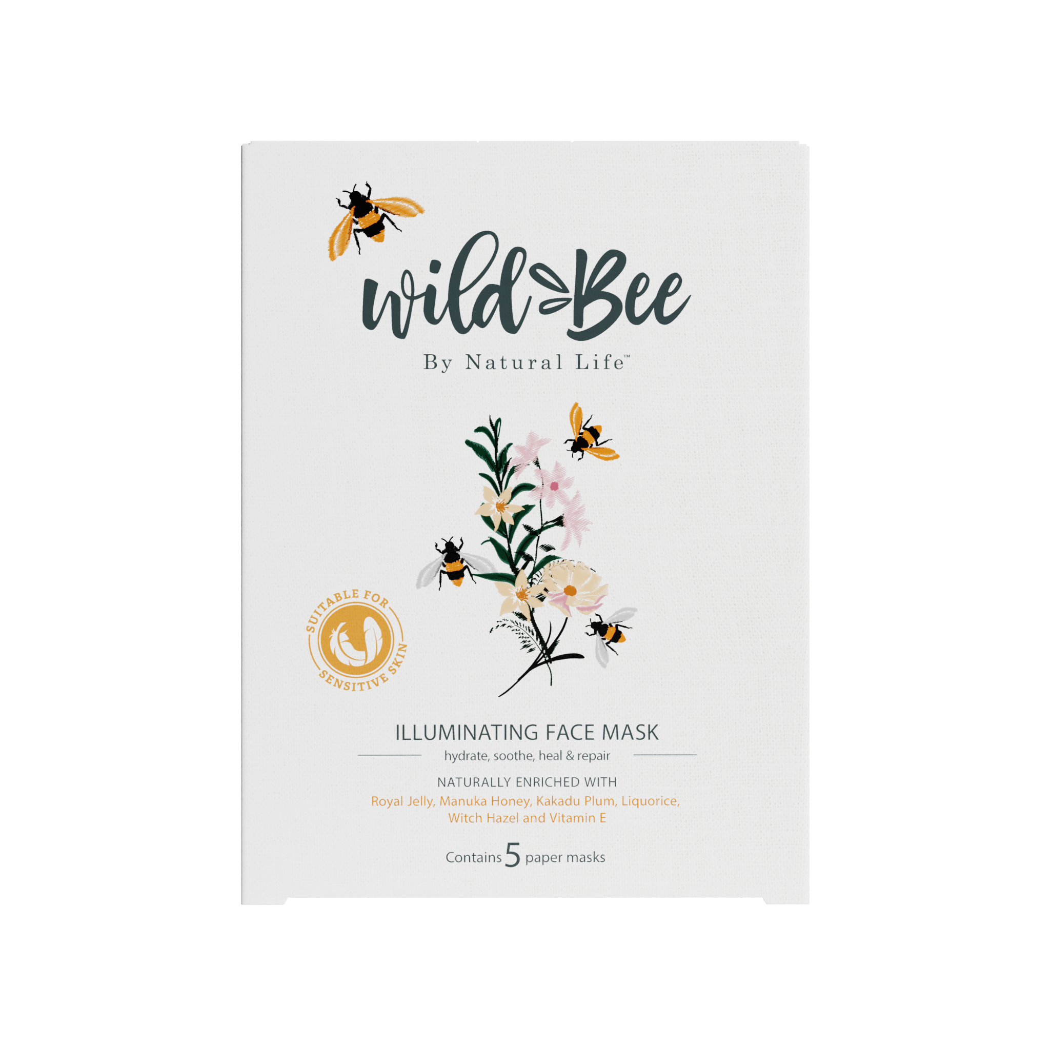 Wild Bee Illuminating Face Mask 5 PACK